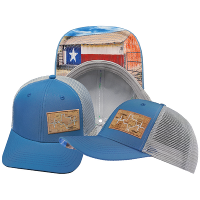 Texas - 6 Panel  - Light Blue / Gray - Trucker Mesh (Unisex)