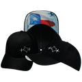 Texas - 6 Panel - AirMesh - Athletic Fit - Black - Fabric Back (Unisex)
