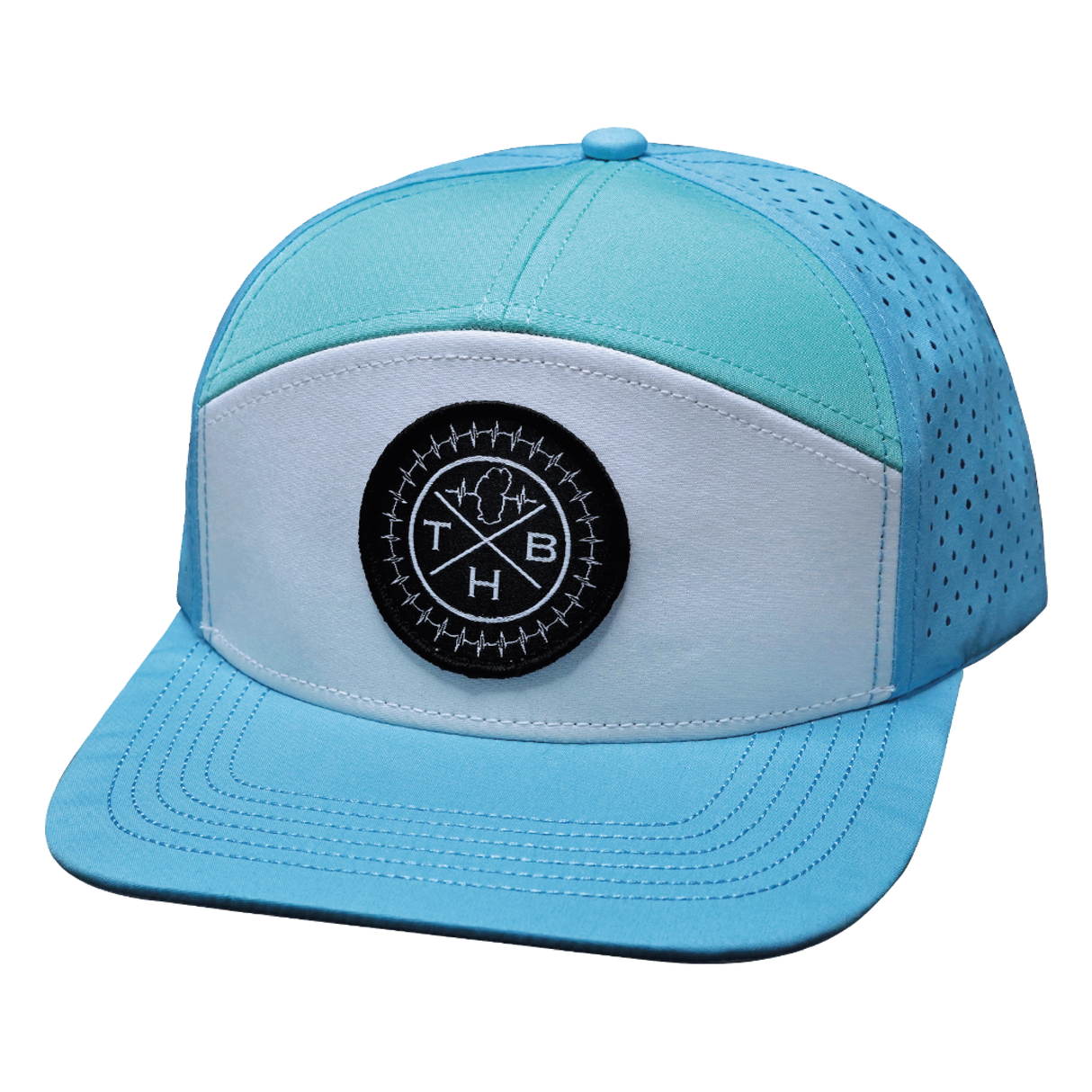 THB - 7 Panel - Light Blue / White / Teal - Laser Mesh (Unisex)