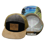 Tahoe - 7 Panel - Corduroy - Tan / Black / Gray  - Fabric Back (Unisex)