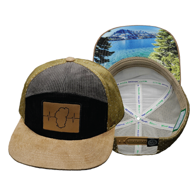 Tahoe - 7 Panel - Corduroy - Tan / Black / Gray - Jersey Mesh (Unisex)