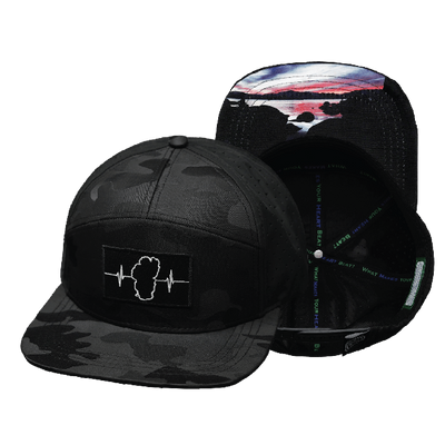 Tahoe - 7 Panel - Black Camo / Black - Laser Mesh (Unisex)
