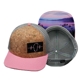 **YOUTH** Tahoe - 6 Panel - Cork - Pink / Gray - Trucker Mesh (Unisex)