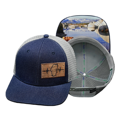 Tahoe - 6 Panel - Heather Navy / Gray - Trucker Mesh (Unisex)