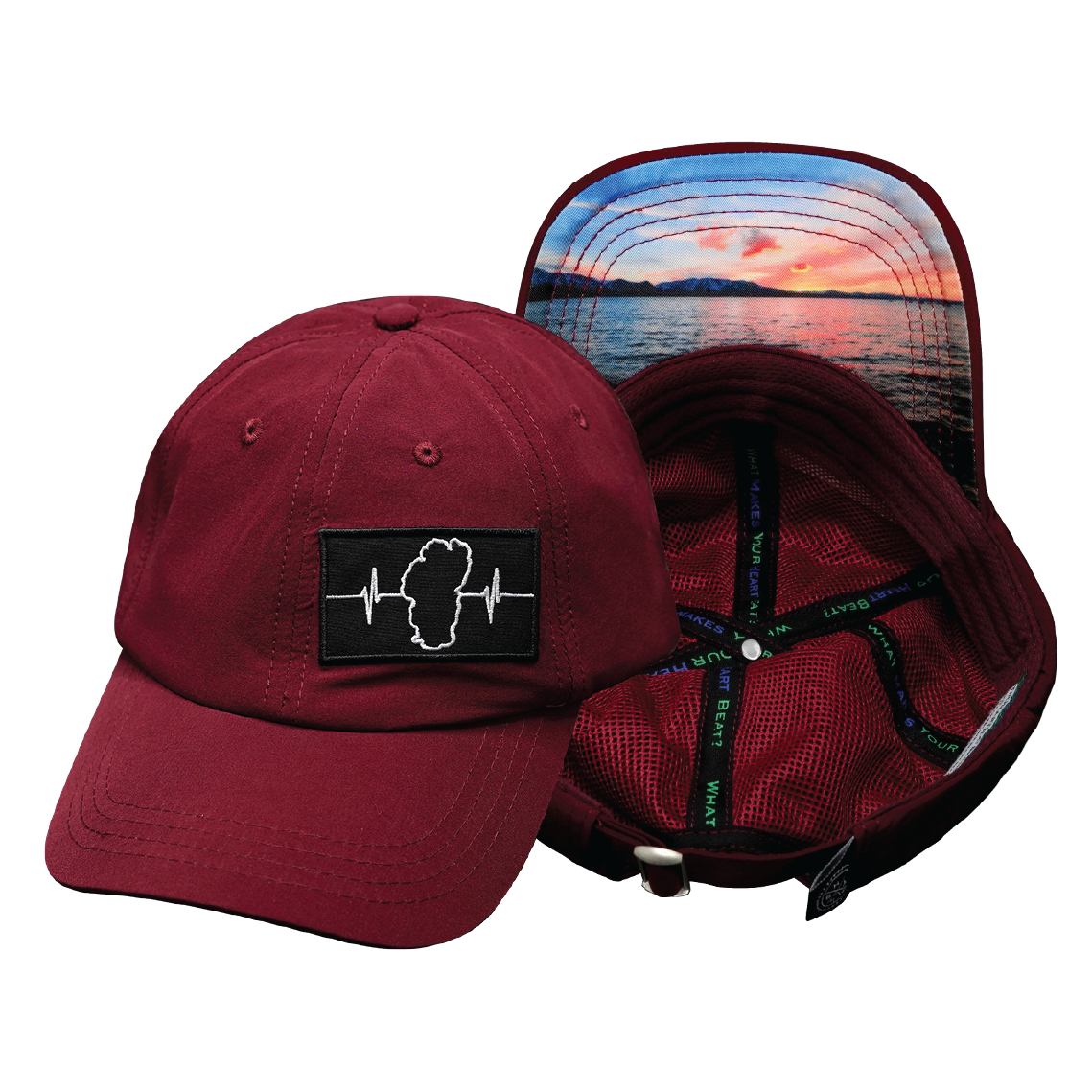 Tahoe - 6 Panel - Unstructured - Relaxed Fit - Maroon - Laser Mesh (Unisex)