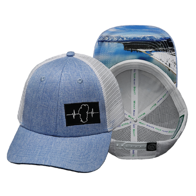 Tahoe - 6 Panel - Shallow Fit - Light Blue / White - Trucker Mesh (Unisex)