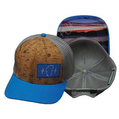 Tahoe - 6 Panel - Cork - Teal / Gray - Trucker Mesh (Unisex)