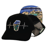 Tahoe - 6 Panel - Suede - Black / Sand Harbor - Trucker Mesh (Unisex)