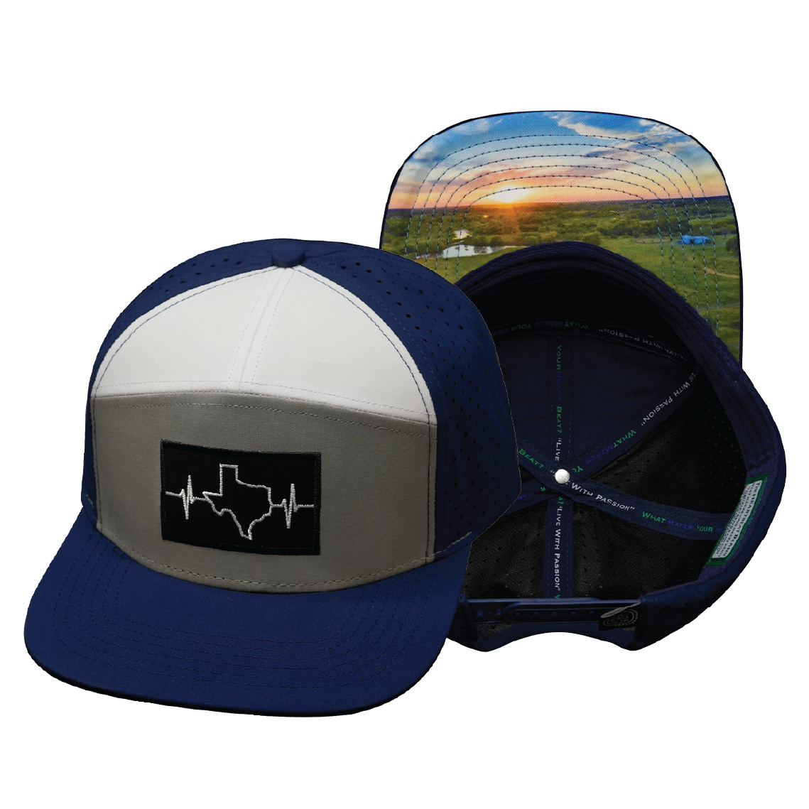 Texas - 7 Panel - Navy / Gray / White (Unisex)