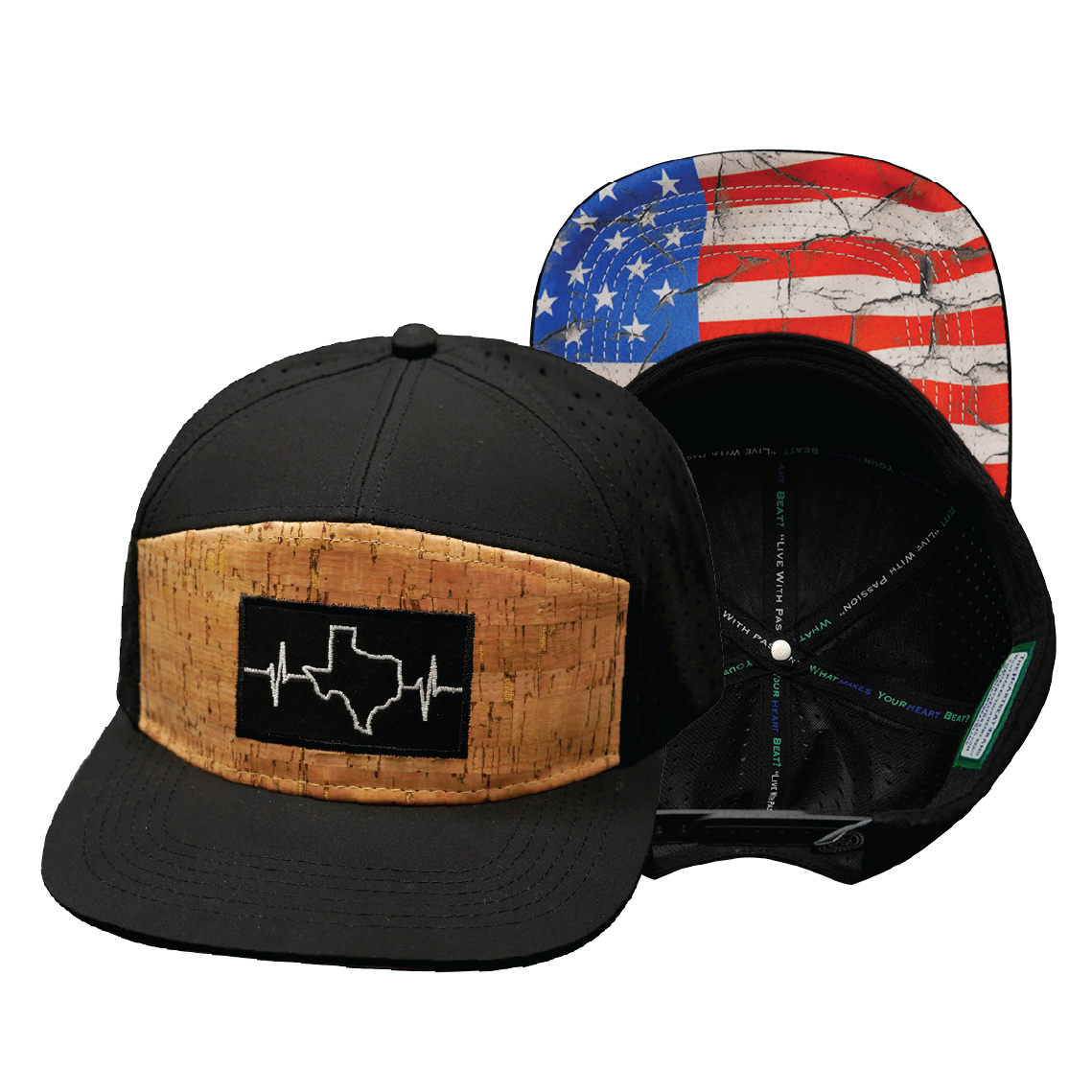 Texas - 7 Panel - Cork - Black (Unisex)