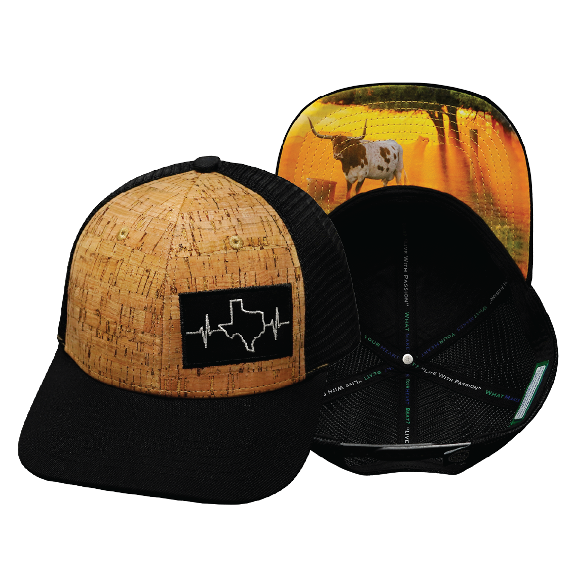 Texas - 6 Panel  - Cork - Black (Unisex)