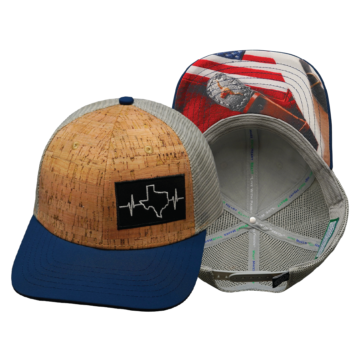 Texas - 6 Panel  - Cork - Navy / Gray (Unisex)