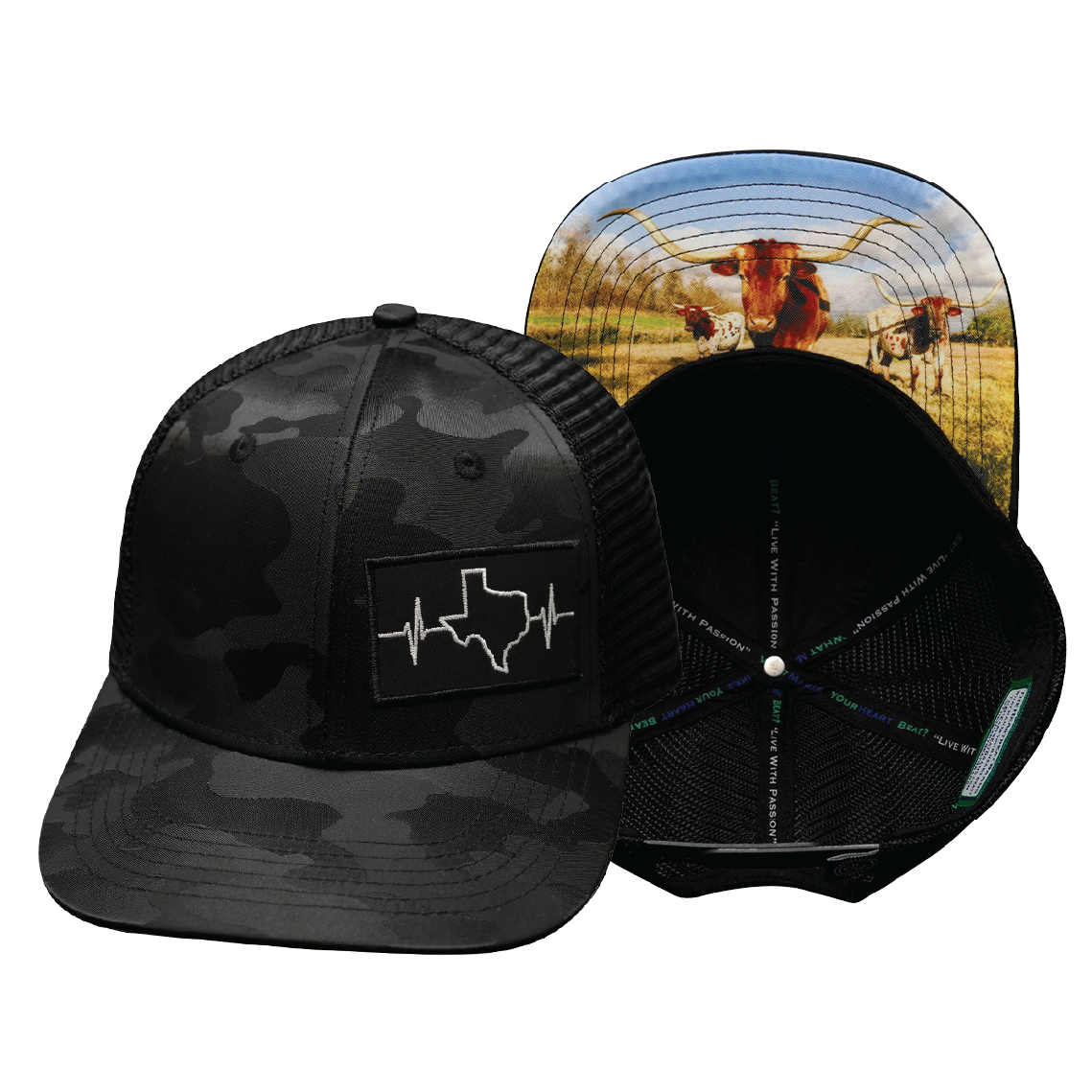 Texas - 6 Panel  - Black Camo / Black (Unisex)