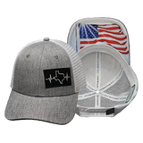 Texas - 6 Panel  - Shallow Fit - Heather Gray / White (Unisex)
