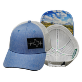 Texas - 6 Panel  - Shallow Fit - Pony Tail - Light Blue / White (Unisex)