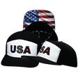 USA Hat, Flat Bill, Snapback Hat, Black, White, Mens Hat, Womens Hat, Main Picture