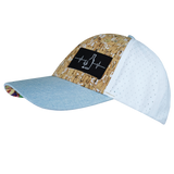 Wine - 6 Panel - Shallow Fit - Pony Tail - Cork - Baby Blue / White - Laser Mesh (Unisex)