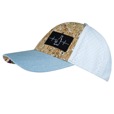 Wine - 6 Panel - Shallow Fit - Pony Tail - Cork - Baby Blue / White - Laser Mesh (Unisex)