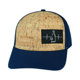 Wine - 6 Panel - Cork - Navy - Laser Mesh (Unisex)