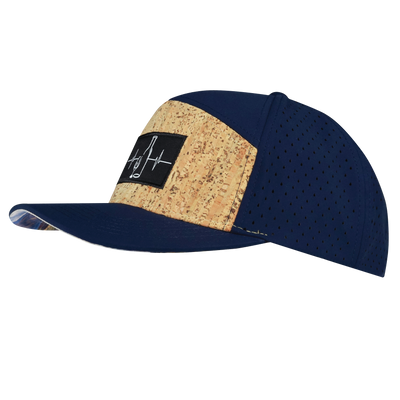 Wine - 7 Panel - Cork - Navy - Laser Mesh (Unisex)