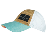 Wine - 6 Panel - Shallow Fit - Pony Tail - Cork - Mint / White - Laser Mesh (Unisex)
