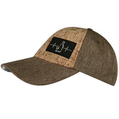 Wine - 6 Panel - Shallow Fit - Cork - Light Brown Hemp - Fabric Back (Unisex)