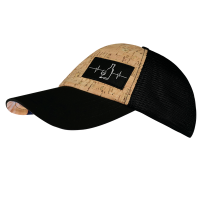 Wine - 6 Panel - Unstructured - Cork - Black Soft Trucker Mesh (Unisex)