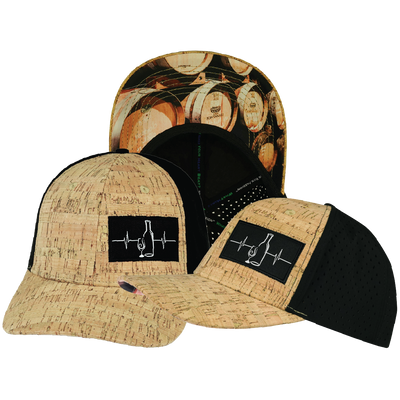 Wine - 6 Panel - Cork - Black - Laser Mesh (Unisex)