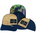 Wine - 6 Panel - Cork - Navy - Laser Mesh (Unisex)