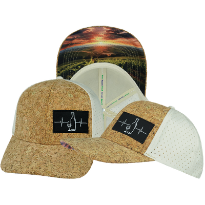 Wine - 6 Panel - Cork - Cream - Laser Mesh (Unisex)