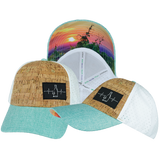 Wine - 6 Panel - Shallow Fit - Pony Tail - Cork - Mint / White - Laser Mesh (Unisex)