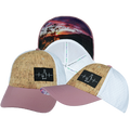 Wine - 6 Panel - Shallow Fit - Pony Tail - Cork - Dusty Pink / White - Laser Mesh (Unisex)