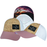 Wine - 6 Panel - Shallow Fit - Pony Tail - Cork - Lavender / White - Laser Mesh (Unisex)