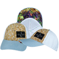 Wine - 6 Panel - Shallow Fit - Pony Tail - Cork - Baby Blue / White - Laser Mesh (Unisex)
