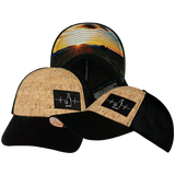 Wine - 6 Panel - Unstructured - Cork - Black Soft Trucker Mesh (Unisex)