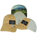 Wine - 5 Panel - Structured - Cork - Gray - Laser Mesh (Unisex)