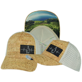 Wine - 5 Panel - Structured - Cork - Gray - Laser Mesh (Unisex)