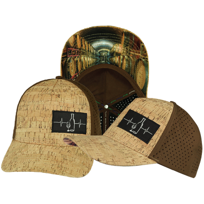 Wine - 5 Panel - Structured - Cork - Brown - Laser Mesh (Unisex)