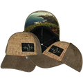 Wine - 6 Panel - Shallow Fit - Cork - Light Brown Hemp - Fabric Back (Unisex)