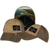 Wine - 6 Panel - Shallow Fit - Cork - Light Brown Hemp - Fabric Back (Unisex)