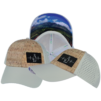 Wine - 6 Panel - Unstructured - Cork - Gray - Laser Mesh (Unisex)