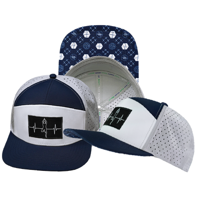 Yoga - 7 Panel - Navy / White  / Gray - Laser Mesh (Unisex)