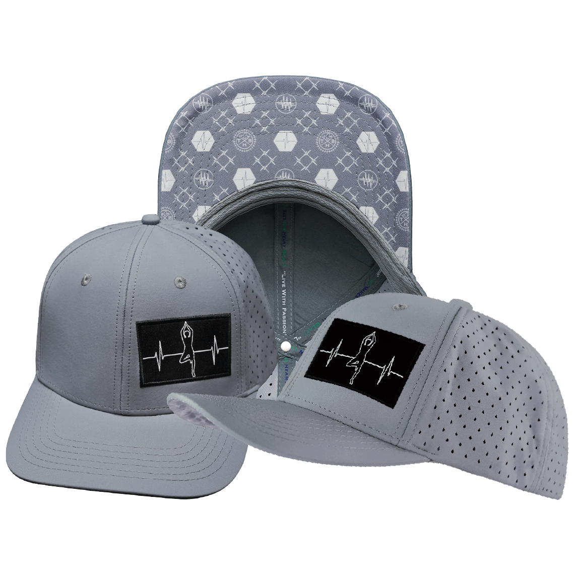 Yoga - 6 Panel - Gray - Laser Mesh (Unisex)