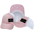 Yoga - 6 Panel - Shallow Fit - Pony Tail - Pink / White - Laser Mesh (Unisex)
