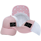 Yoga - 6 Panel - Shallow Fit - Pony Tail - Pink / White - Laser Mesh (Unisex)