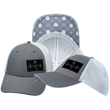 Yoga - 6 Panel - Shallow Fit - Pony Tail - Gray / White - Laser Mesh (Unisex)