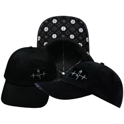 Yoga - 6 Panel - Unstructured - Relaxed Fit - Pony Tail - Black - Laser Mesh (Unisex)