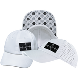 Yoga - 6 Panel - Unstructured - Relaxed Fit - Pony Tail - White - Laser Mesh (Unisex)