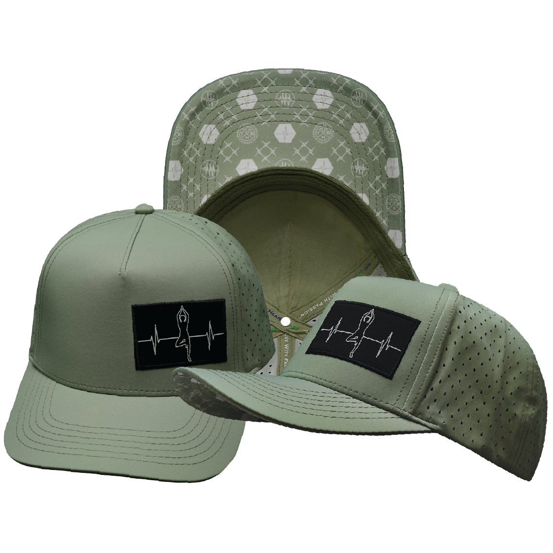 Yoga - 5 Panel - Structured - Sage - Laser Mesh (Unisex)