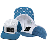 Yoga - 5 Panel - Sporty - Unstructured - Pony Tail - Light Blue / White - Laser Mesh (Unisex)